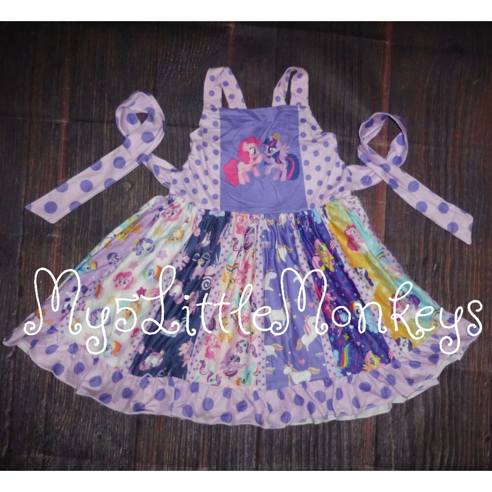 Boutique My Little Pony Girls Panel Twirl Dress
